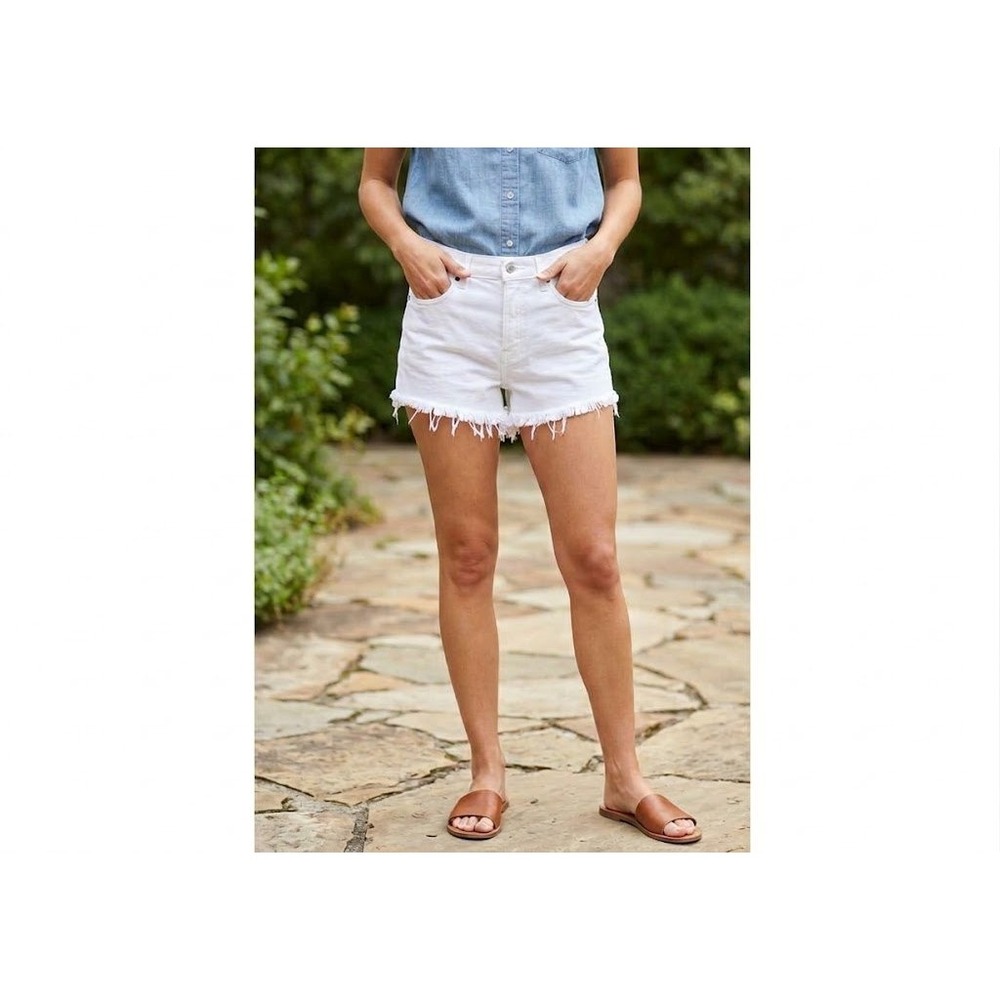 NOEND Denim White High Rise Cutoff Shorts FR1083MWHT Size 26 Made in USA NEW